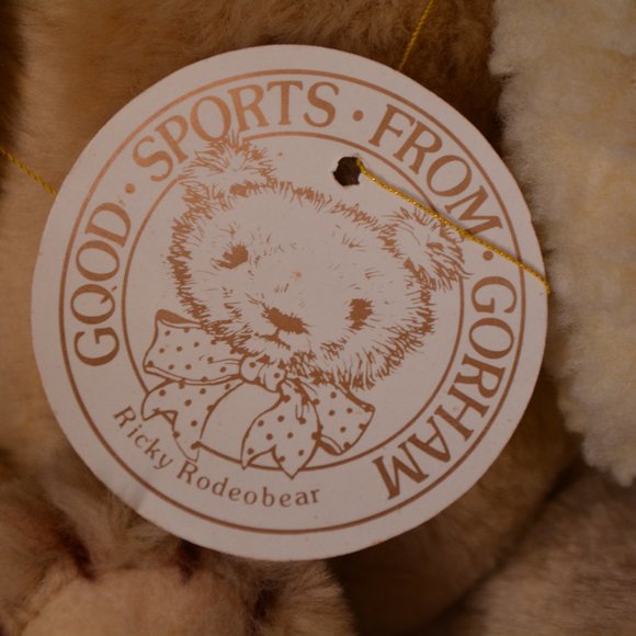 VTG 1985 Jointed Tan Gorham Collector Ricky Rodeobear Teddy Bear Plush Soft 13" - Picture 4 of 12